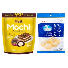 Royal Family Mochi - Korean Cuisine - Glutenous Rice Treats - 2 packs - Halal (MILK/Tirimisu & Creme)