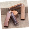 Healvian 1set Folding Wooden Beard Comb Protective Case Compact Travel-friendly