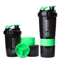 5 In 1 Protein Shaker Bottle - Professional Series Shaker Bottle for Protein Shakes And Pre Workout Gym Bottle,With Powder Storage,Pill Tray,Mixing Ball,Shakes Cup (green)