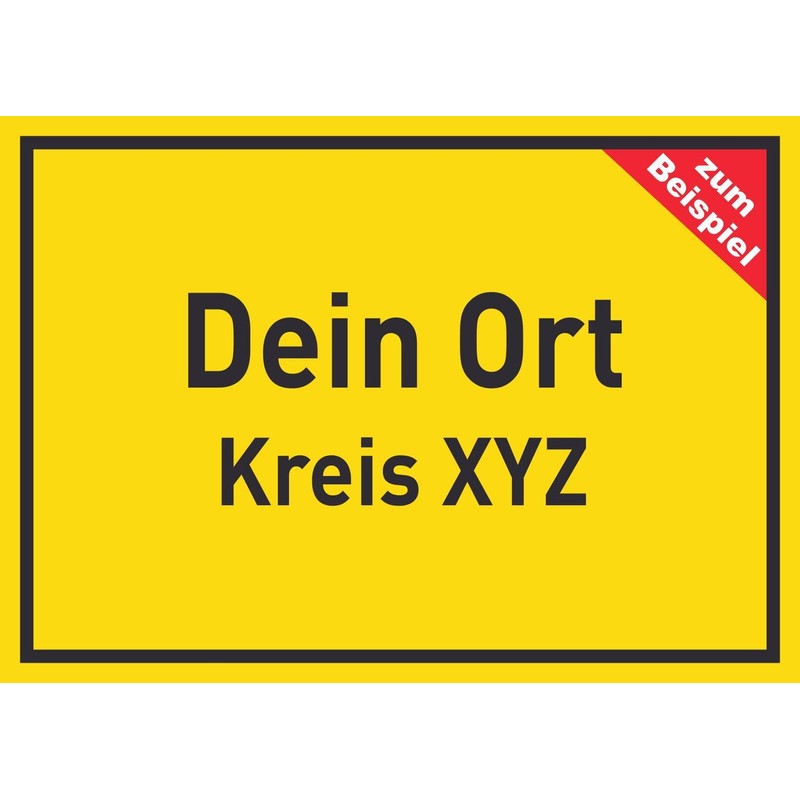 HB-Druck Place Sign with Desired Text A4 (210 x 297