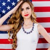 100 Pcs Polymer Clay Patriotic Beads, Red White and Blue