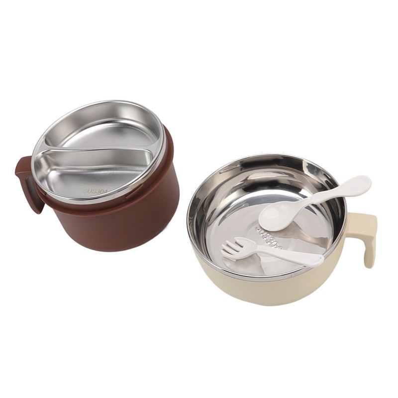 Stainless Steel Noodle Bowl Lunch Box Double Layer Ramen Bowl