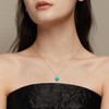 Genuine Turquoise Necklace for Women 925 Sterling Silver Natural Heart