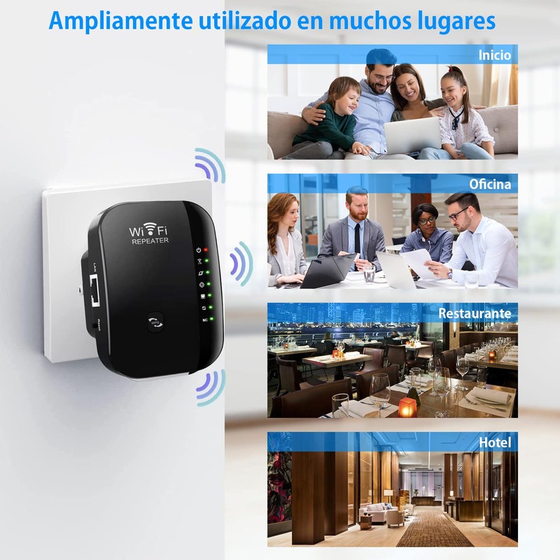 FEISEDY Extensor de señal WiFi, Cobertura de hasta 300Mbps, Compatible