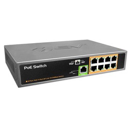 BV-Tech 8 Port PoE Unmanaged Switch + 1 Ethernet Uplink – 150W – 802.3af – POE-SW801