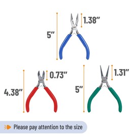 Mr. Pen- Jewelry Pliers, 3 Pack, Jewelry Making kit, Pliers for Jewelry Making, Mini Pliers, Wire Cutters for Jewelry Making, Chain Nose Pliers, Craft Pliers, Earring Pliers
