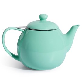 Sweese Teapots for Tea, 27 oz Porcelain Tea pot with Removable Stainless Steel Infuser, Tea Pots for Loose Tea - Mint Green