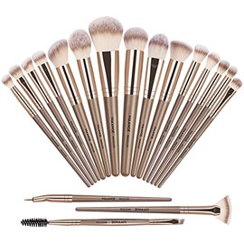 Brochas de maquillaje, MAANGE 18 piezas Juego de brochas de maquillaje sintéticas premium suaves, base en polvo, delineador de ojos, sombra de ojos, b