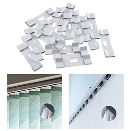 AXLIZER Juego de 30 piezas de reparación de persianas verticales rotas, 20 pestañas verticales de reparación de persianas, clips de repuesto y 10 soportes verticales de reparación de persianas, juego de tallos