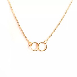 Unbranded Interlocking Circles Necklace Connected Gold Friend Mom Sister