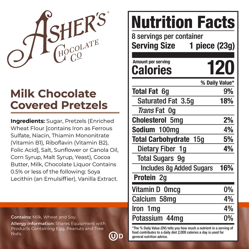 Asher's Chocolates, Chocolate Covered Pretzels, Gourmet Sweet and Salty Candy,