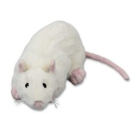 Inware 9145 – Knuffeldier Rat Flinx, wit, 22 cm