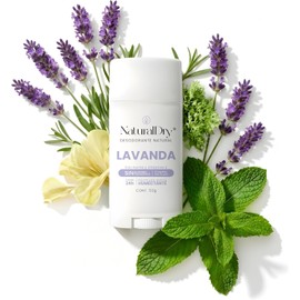 NaturalDry - Desodorante Natural Mujer - Sin Aluminio - Sin Parabenos - No obstruye los poros - Elimina el mal olor - NO HUELES - En barra olor Lavanda para axilas - Duración de 24h (1 unidad)