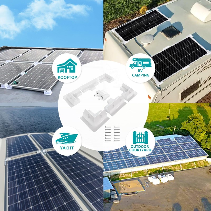 Solar Panel Mounting Brackets Kit, 7PCS RV Roof Mounts, No