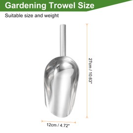 HARFINGTON Garden Soil Scoop 10.63 x 4.72 Stainless Steel Hand Shovel Spade with Handle for Planting Weeding Digging