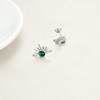 Emerald/Larimar/Moonstone/Opal/Onyx Stud Earrings for Women Sterling Silver Tiny Sun Stud