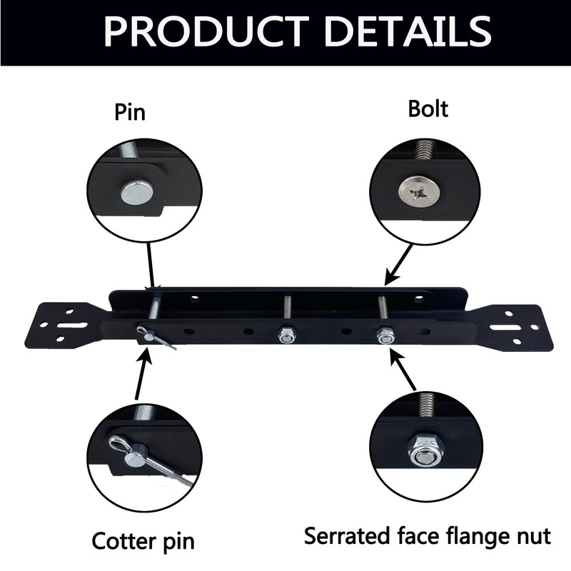 VANROUG Garage Door Opener Bracket, Black Steel, Door Mount, Adjustable