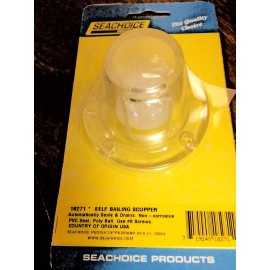 Seachoice SCUPPER SELF BAILING boat transom deck drain ball universal 18271 CLEAR pvc