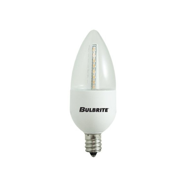Bulbrite LED3CTC/E 3-Watt (25-Watt) LED B10 Non-Dimmable Chandelier Bulb, Candelabra Base, Clear