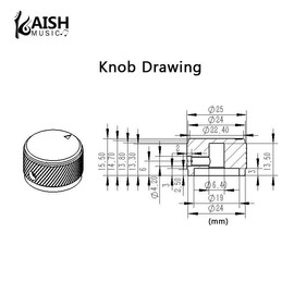 Dopro 4 Potenciómetros De Aluminio De 25x15,5 Mm, Perillas De Control Universales De 6,35 Mm(1/4") Con Indicador Y Tornillo De Fijación Para Guitarra, Bajo, Pedales De Efectos, Amplificadores, Preampl