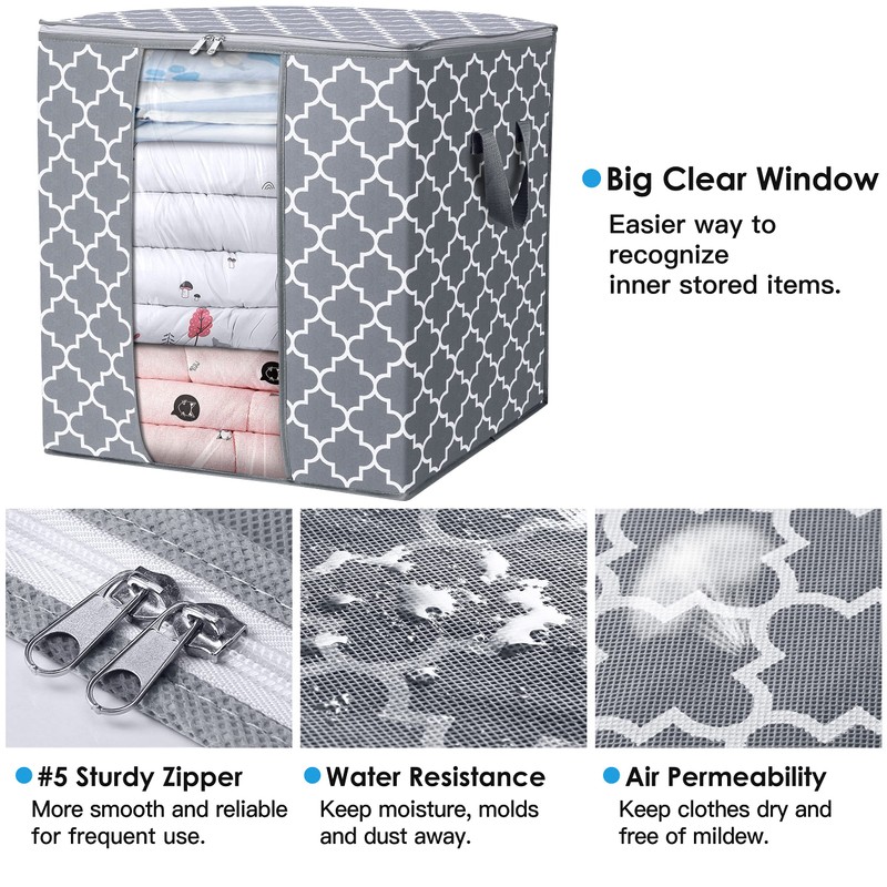 WISELIFE Storage Bags 2 Pack/100L Large Blanket Clothes Organization and