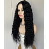 Fencca Long Curly Wigs for Women Black Soft Synthetic Wig