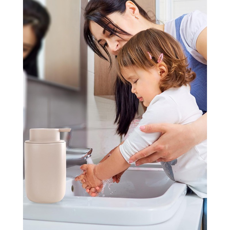 Umlaca Soap Dispenser, Refillable Ceramic Soap Dispenser, 350 ml, Large