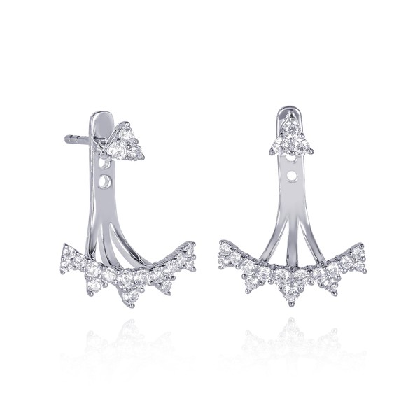 Namana Crown Ear Jacket Earrings for Women in 925 Sterling