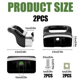 2 Pack Pot Handles Replacement, Universal Pan Handle for Pot Short Side, Bakelite Pan Ear Replacement for Home Kitchen Cookware, Black Pressure Cooker Accessories for Short Side (Black; 2Pcs)