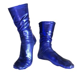 Seeksmile - Calcetines unisex metálicos brillantes para disfraz, Azul, M