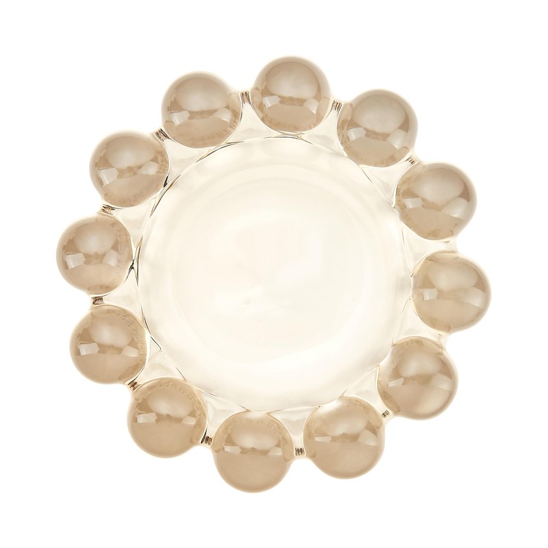 CABDM Chic Smoky Glass Candle Dish, 1 Pack Modern Bubble