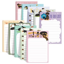 Censen 10 Pads Dachshund Sticky Notes Kawaii 4 x 6 Inch 60 Pages to Do List Cute Self Sticky Notepad Colored Adhesive Dog Puppy Kawaii Lover Gifts Memo Reminder Studying Home Office School Supply