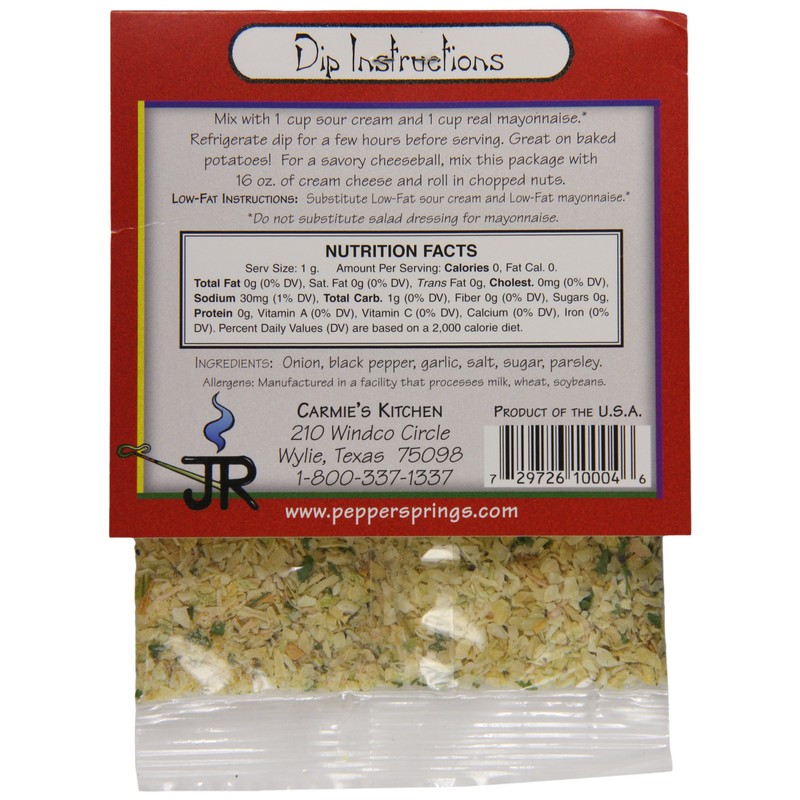 Carmie's Kitchen Jr's Ranch Dip Mix, 0.9 Ounce