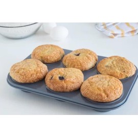 U-COOK Muffin Tin Quality Non Stick Trays 6 Hole Baking Pans. Deep Strong Durable Material 27cm x 8cm. Hole Measures 7cm x 2.5cm (3” x 1”).