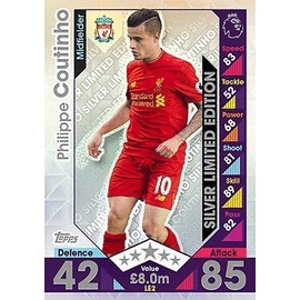 Topps Match Attax 2016/2017 Philippe Coutinho Silver Limited Edition 16/17 Trading Cards