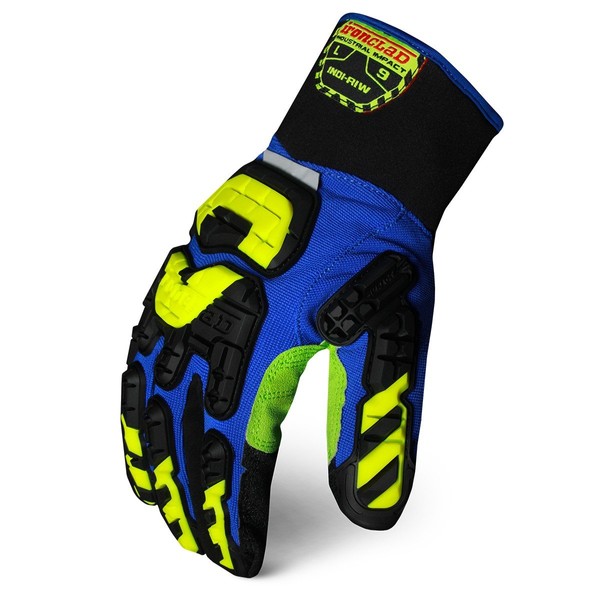 Ironclad Impact Gloves, L, Gauntlet, Slip On, PR, Blue, Large
