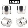 Rheedal 4Pcs 4.88inch Stainless Trailer Wheel Center Caps Push Through