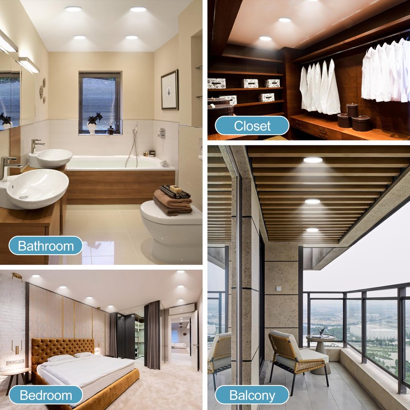 NOVELUX 5" Flush Mount Ceiling Light Dimmable, 5000K White LED