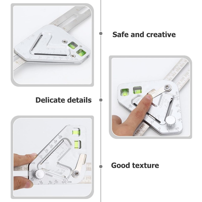 Operitacx Combination Square Tool Multifunctional Angle Ruler for Woodworking Durable