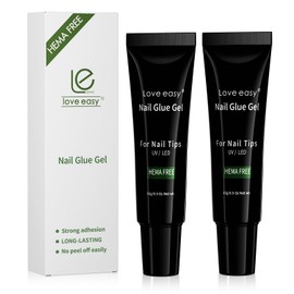 Love easy 6 in 1 Nail Glue Gel - Long Lasting 28 Days+ - Nail Tips Glue Gel Fake Nails Press On Nails