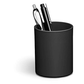 Durable Eco-Friendly Pen Pot - Recycled Plastic & Blue Angel Certified - Office & Classroom Organiser Pen & Pencil Holders - Black - Pack of 6