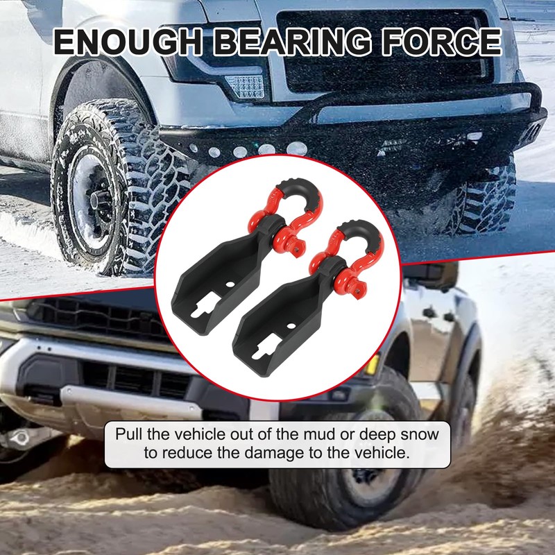 Front Tow Hook Shackle Mount Kit Compatible with Ford F150
