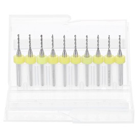 sourcing map 10pcs PCB Drill Bit Set 1/8" Shank 1.2mm Tungsten Carbide Micro Twist Drill Bits Tools for Print Circuit Board Jewelry Plastic Wood Soft Metal
