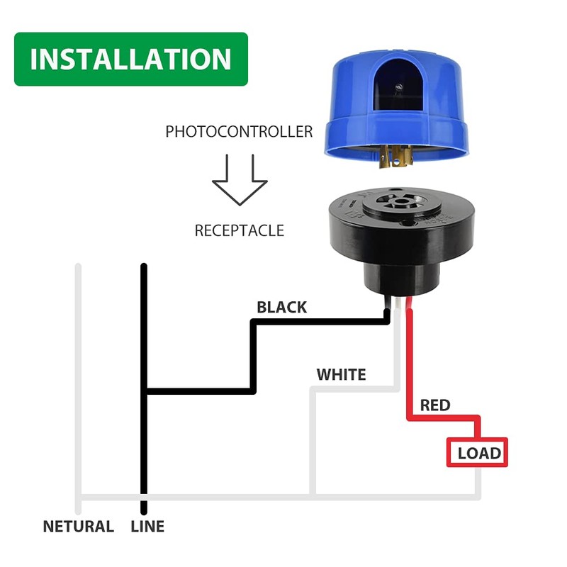 GBAYSA 1 Pack Photocell for Outdoor Light, Auto On/Off Photo