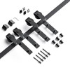EaseLife 6FT Bypass Double Sliding Barn Door Hardware Kit,Single Track,