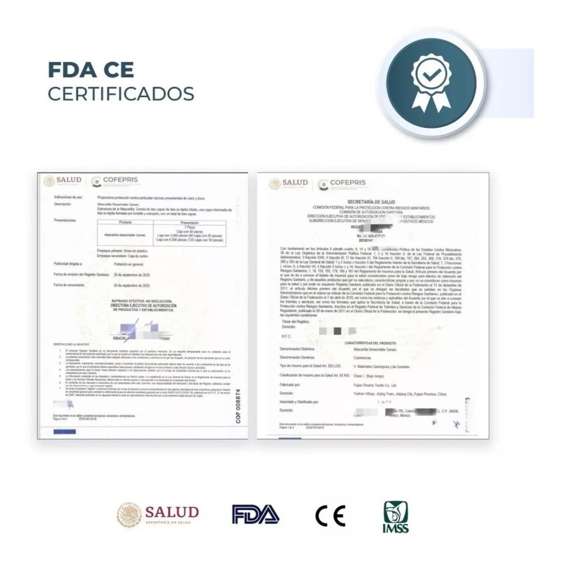 Sanwo Cubre Bocas Negro Tricapa Sanwo 50 Piezas Termosellado