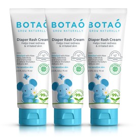 BOTAO BOTAO Baby's Natural Diaper Cream | Organic Diaper Cream EWG Verified | Naturally Soothes Baby Rashes | Baby zinc Ointment Natural | For Sensitive Skin with Aloe Vera & Calendula, 2.5Oz (3 Pack)