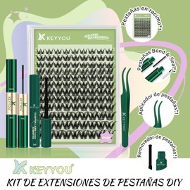 KEYYOU Kit de pestañas postizas Wispy Lash Clusters Angel, kit de extensión de pestañas DIY 156 piezas, pestañas postizas suaves y naturales 8-18MIX D Curl(set-Angel)