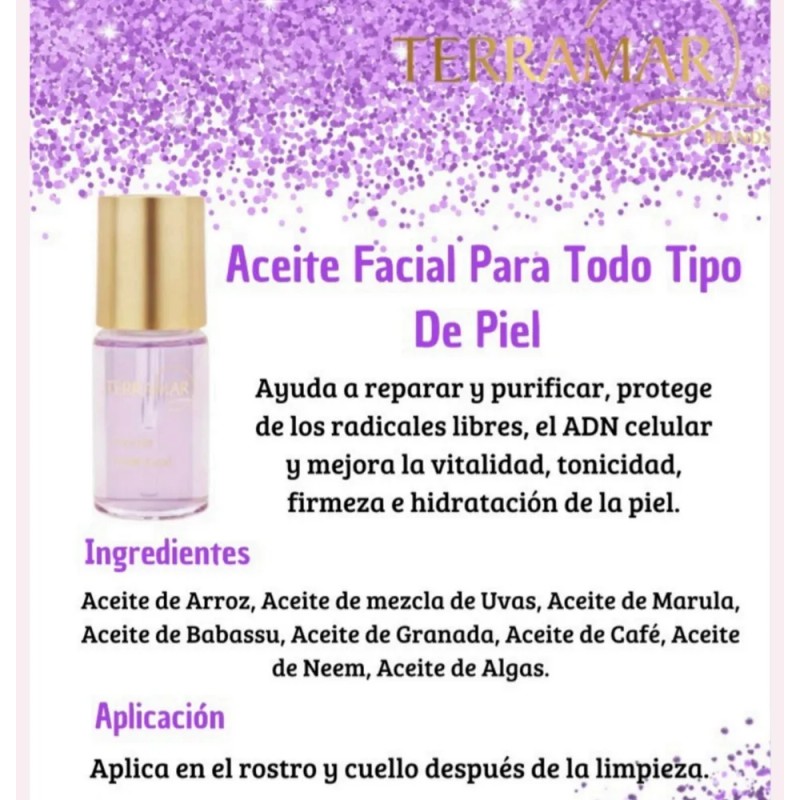 Terramar aceite facial nutritivo hidrata todo tipo de piel