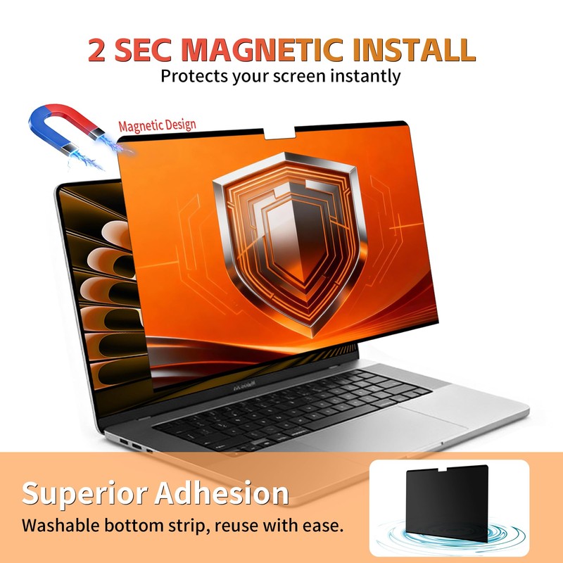 Juvraixo Magnetic Privacy Screen Protector for Macbook Air 13.6/13 Inch